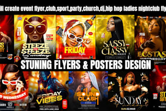 design stunning dj,nightclub,summer,birthday,event,music,party flyer and posters