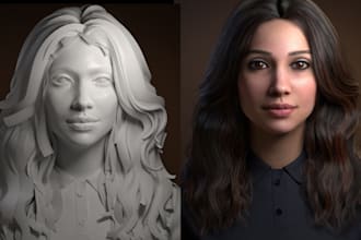 sculpt realistic 3d head model 3d face likeness 3d head bust sculpting for print