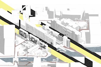 render architectural plan, elevation, section in photoshop