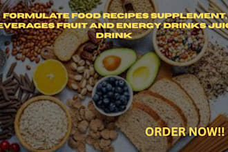 formulate food recipes supplement, beverages fruit and energy drinks juicy drink
