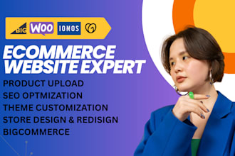 design a professional ecommerce website on bigcommerce, webshop, wix, godaddy
