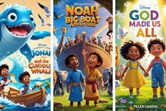 3d christian children book illustration, book illustration children illustration