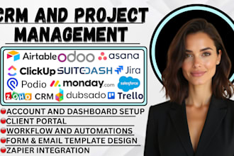 setup airtable trello monday crm automation asana jotform flowdesk zoho clickup