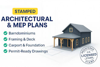 draft a stamped architectural engineered foundation carport plan for city permit