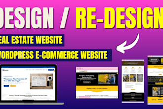 build or redesign a professional wordpress website for ecommerce and real estate