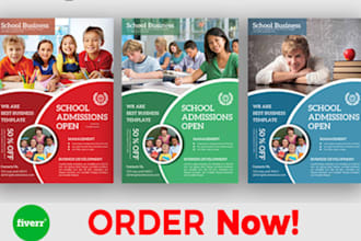 create school, university, graduation, tuition, admission and academic flyers