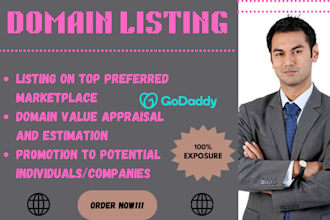 list domain name on godaddy and top marketplaces for domain sale