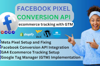 fix or setup meta pixel facebook conversion API, ga4 ecommerce tracking with GTM