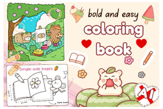 draw bold and easy custom coloring book for relaxing by hand