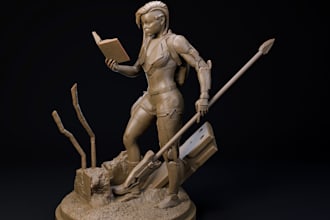 make 3d cyberpunk character, 3d futuristic model, ttrpg miniature,3d prints, stl