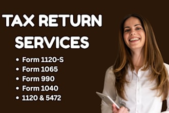 do US tax filing, US tax returns, llc tax, business tax 1120 5472 1040 cpa
