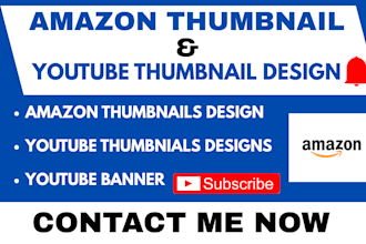 design amazing amazon youtube thumbnail social media post clickbait thumbnails