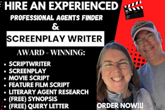 ghostwrite screenplay movie script tv series film script, plus top active agents