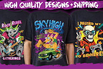 draw custom cartoon art and illustrations for your t shirt design