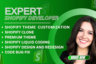 be your shopify developer, expert in design, clone, bug fix and liquid coding