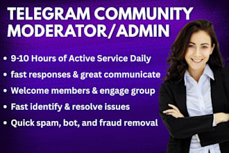 be your professional telegram community  moderator or admin