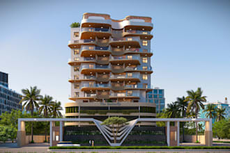 renew 3d commercial building,cgi reception,3d restroom,conference hall,3d office