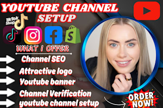 create setup youtube channel with logo art intro outro