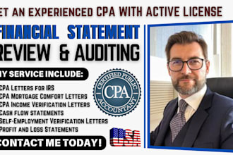 audit financial statement review CPA comfort mortgage letter income verification