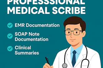 be your professional medical scribe and emr documentation expert