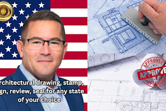 sign, review, stamp and seal your architectural drawing for USA city permit