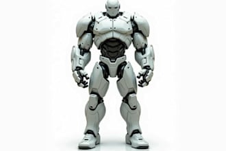 create 3d game character robot, sci fi mech, or industrial robot