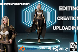 create a custom vrchat avatar with unique designs  for vrc, vtubing, PC or quest