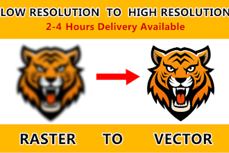 convert raster logo, image in vector file high resolution