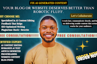 fix robotic ai website content humanize ai content, blog post plagiarism check