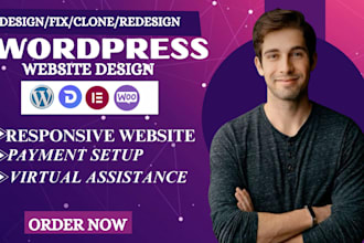 design fix wordpress website SEO payment setup virtual assistance wordpress site