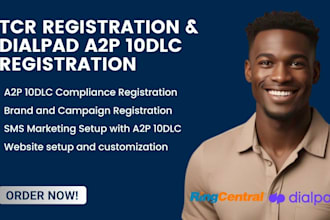 do dialpad a2p 10dlc registration, ringcentral tcr registration, grasshopper tcr