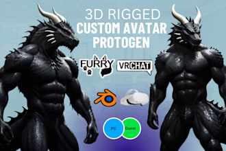 custom 3d model furry nsfw avatar vrc avatar anime character for vrchat vtuber