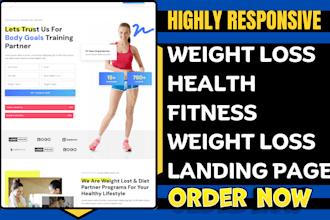 design weight loss website weight loss health and fitness landing page
