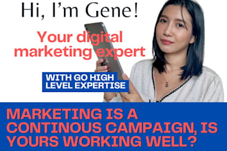 work with you as your marketing expert specializing in go high level