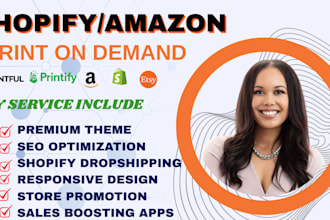 print on demand store on shopify, printify, t shirt merch by amazon, etsy