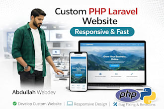 build custom PHP laravel web app with API setup