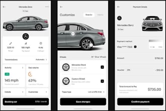 design a modern car rental app ui ux in figma