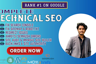audit , fix search console, indexing issues and technical SEO to rank
