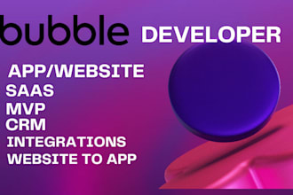 build app website saas CRM mvp with bubble io flutterflow adalo react native