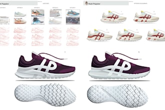 design, techpack and blueprint a lifestyle shoe upper and outsole