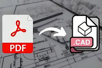 convert pdf, blueprint sketch, jpg into autocad, cad, dwg