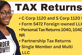 prepare and efile US tax returns for individual and business 1040, 1120, 1065
