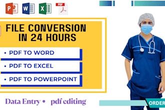 convert pdf to word, pdf to excel or data entry in 24 hours