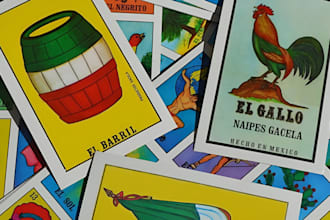 draw loteria  card game, zodiac card game, oracle, or playing card in village