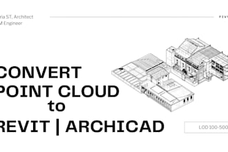 convert point cloud to bim 3d model in revit , archicad