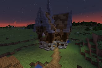 build a medieval house in minecraft for you