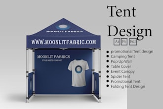 design roll up banner, table cover, canopy tent and backdrop
