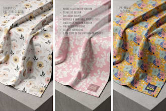 create seamless patterns for textiles, surfaces and more