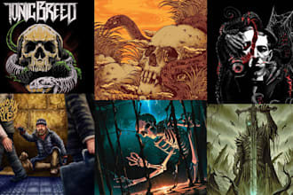 design metal album cover and dark album cover