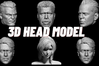 sculpt realistic 3d head, 3d bust, 3d face, 3d full body model, 3d printing